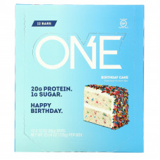 One Brands, ONE, протеиновые батончики, вкус «Именинный пирог», 12 шт. по 60 г (2,12 унции)