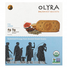 Olyra, печенье для завтрака, инжирный анис, 4 упаковки по 37,5 г (1,32 унции)