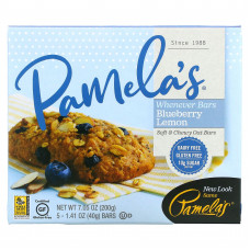 Pamela's Products, Wheever Bars, овес, черника и лимон, 5 батончиков, 40 г (1,41 унции) каждый