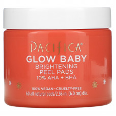 Pacifica, Glow Baby, Осветляющие подушечки для пилинга, 60 подушечек All Natural