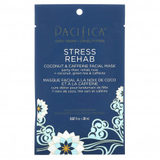 Pacifica, Stress Rehab, косметическая маска для лица с кокосом и кофеином, 1 листовая маска, 20 мл (0,67 жидк. Унции)