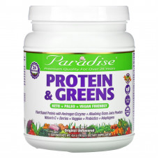 Paradise Herbs, Протеин и зелень, оригинальный вкус, без добавок, 454 г (16 унций)