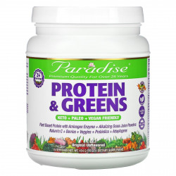Paradise Herbs, Протеин и зелень, оригинальный вкус, без добавок, 454 г (16 унций)