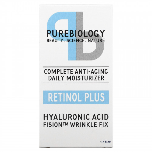 Pure Biology, Комплексное омолаживающее ежедневное увлажняющее средство, Retinol Plus, 1,7 жидк. Унции