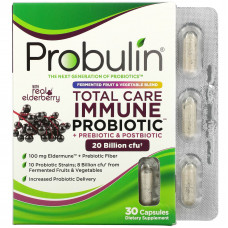 Probulin, универсальная добавка для укрепления иммунитета, пробиотики, пребиотики и постбиотики с натуральной бузиной, 20 млрд КОЕ, 30 капсул