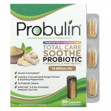 Probulin, Total Care Soothe пробиотик + пребиотик и постбиотик, 15 млрд КОЕ, 30 капсул