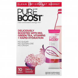 Pureboost, Clean Antioxidant Energy Mix, Berry Boost, 10 пакетиков по 12 г (0,42 унции)