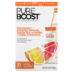 Pureboost, Чистая энергетическая смесь с антиоксидантами, Citrus Sunrise, 10 пакетиков, 12 г (0,42 унции)
