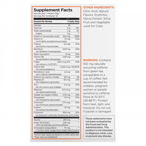 Pureboost, Чистая энергетическая смесь с антиоксидантами, Citrus Sunrise, 10 пакетиков, 12 г (0,42 унции)