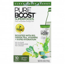 Pureboost, Superfoods, чистая энергетическая смесь с антиоксидантами, зеленый моджо, 10 пакетиков (11,5 г (0,41 унции))