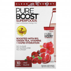 Pureboost, Superfoods, чистая энергетическая смесь с антиоксидантами, Red Burst, 10 пакетиков по 11,5 г (0,41 унции)