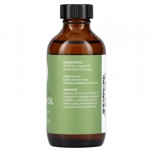 Pure Body Naturals, Чистое органическое масло жожоба, 120 мл (4 жидк. Унции)