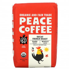 Peace Coffee, Organic French Roast, Whole Bean, Dark Roast, Decaf, 12 oz (340 g)