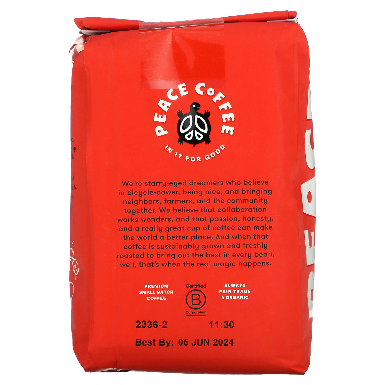 Peace Coffee, органический экспресс-смесь с черной белками, средняя обжарка, цельные бобы, 340 г (12 унций)