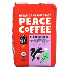 Peace Coffee, органический экспресс-смесь с черной белками, средняя обжарка, цельные бобы, 340 г (12 унций)