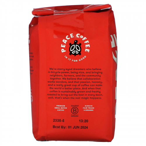 Peace Coffee, Organic Guatemala, Ground, Dark Roast, 12 oz (340 g)