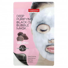 Purederm, Глубоко очищающая черная O2-пузырьковая маска, вулканическая, 1 листовая маска, 20 г (0,70 унции)