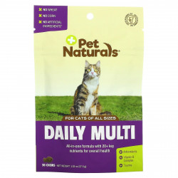 Pet Naturals, Ежедневный мультивитамин, для кошек, 30 жевательных таблеток, 1.32 унции (37.5 г)
