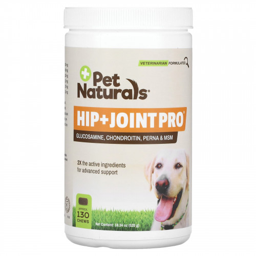 Pet Naturals, Hip + Joint Pro, добавка для собак, 130 жевательных таблеток, 520 г (18,34 унции)