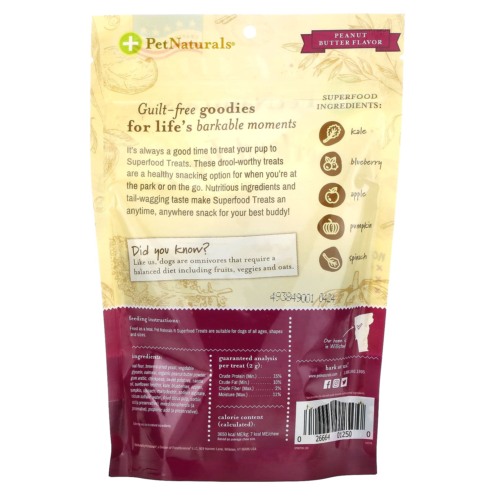 Pet Naturals, Лакомство для собак из чудо-пищи, рецепт с арахисовым маслом, более 100 лакомств, 8,5 унц. (240 г)