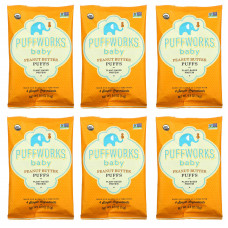 Puffworks, Baby, слоеное масло, арахисовая паста, 6 пакетиков по 14 г (0,5 унции)