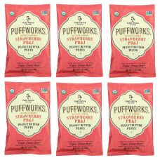 Puffworks, Арахисовая паста, клубника, PB&J, 6 пакетиков по 34 г (1,2 унции)