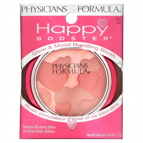 Physicians Formula, Happy Booster, румяна для сияния и настроения, роза, 7 г (0,24 унции)