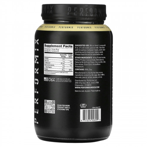 Performix, сывороточный протеин, со вкусом ванили, 900 г (1,98 фунта)