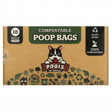 Pogi's Pet Supplies, Компостируемые пакеты из фекалий, 18 рулонов, 270 пакетов