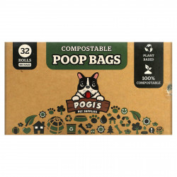 Pogi's Pet Supplies, Компостируемые пакеты из фекалий, 32 рулона, 480 пакетов