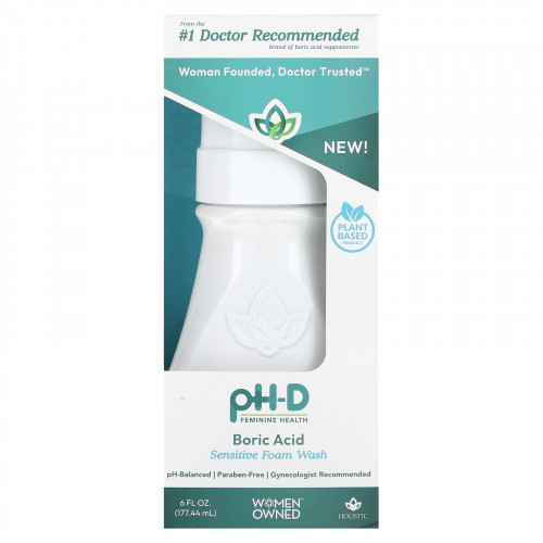 pH-D Feminine Health, борная кислота, пенка для умывания для чувствительной кожи, 177,44 мл (6 жидк. унций)