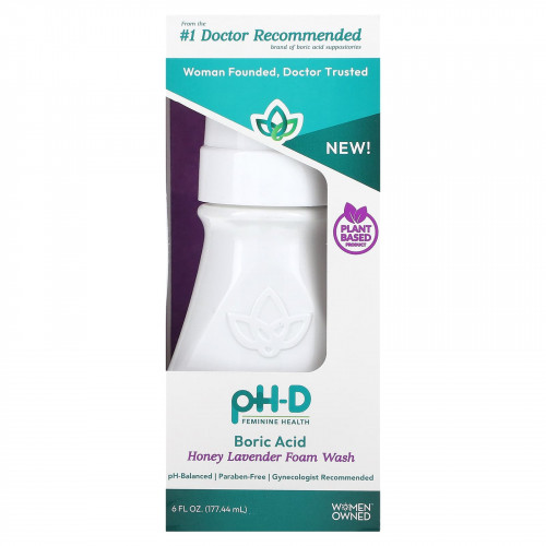 pH-D Feminine Health, пенка для умывания с борной кислотой, мед и лаванда, 177,44 мл (6 жидк. унций)