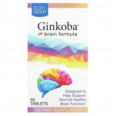 BodyGold, Ginkoba Brain Formula, 90 таблеток