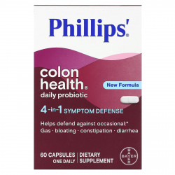 Phillips, Ежедневный пробиотик Colon Health, 60 капсул