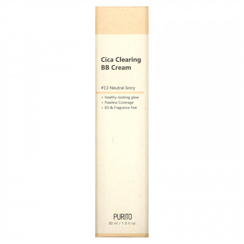 Purito, Cica Clearing BB Cream, #13 Neutral Ivory, 1 fl oz (30 ml)