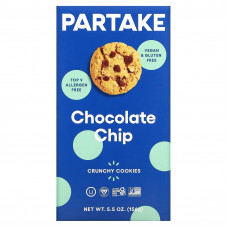 Partake, Crunchy Cookies, шоколадная крошка, 156 г (5,5 унции)