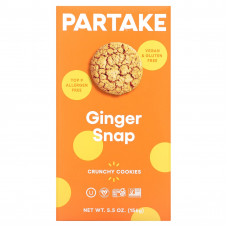 Partake, Crunchy Cookies, имбирь, 156 г (5,5 унции)