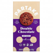 Partake, Мягкое печенье, двойной шоколад, 156 г (5,5 унции)