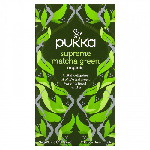 Pukka Herbs, Organic Green Tea, Supreme Matcha Green, 20 пакетиков, 30 г (1,05 унции)