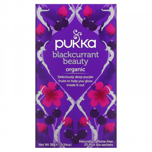 Pukka Herbs, Organic Fruit Tea, черная смородина, без кофеина, 20 пакетиков, 38 г (1,34 унции) (Товар снят с продажи) 