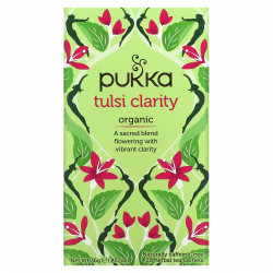 Pukka Herbs, Органический травяной чай, тулси ясность, без кофеина, 20 пакетиков, 36 г (1,27 унции) (Товар снят с продажи) 