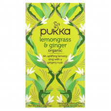 Pukka Herbs, Органический травяной чай, лемонграсс и имбирь, без кофеина, 20 пакетиков, 36 г (1,27 унции) (Товар снят с продажи) 