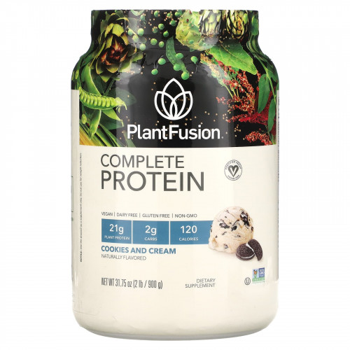 PlantFusion, Полноценный протеин, печенье и сливки, 900 г (2 фунта)