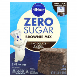 Pillsbury, Zero Sugar, смесь для брауни, шоколадная помадка, 350 г (12,35 унции)