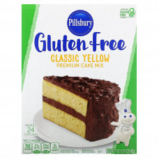 Pillsbury, Классическая желтая премиальная смесь для торта, без глютена, 482 г (17 унций)