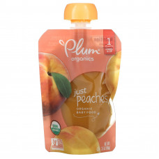 Plum Organics, органическое детское питание, от 4 месяцев и старше, персики, 99 г (3,5 унции)