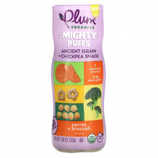 Plum Organics, Mighty Puffs, снек из древних злаков и нута, морковь и брокколи, 52 г (1,85 унции)