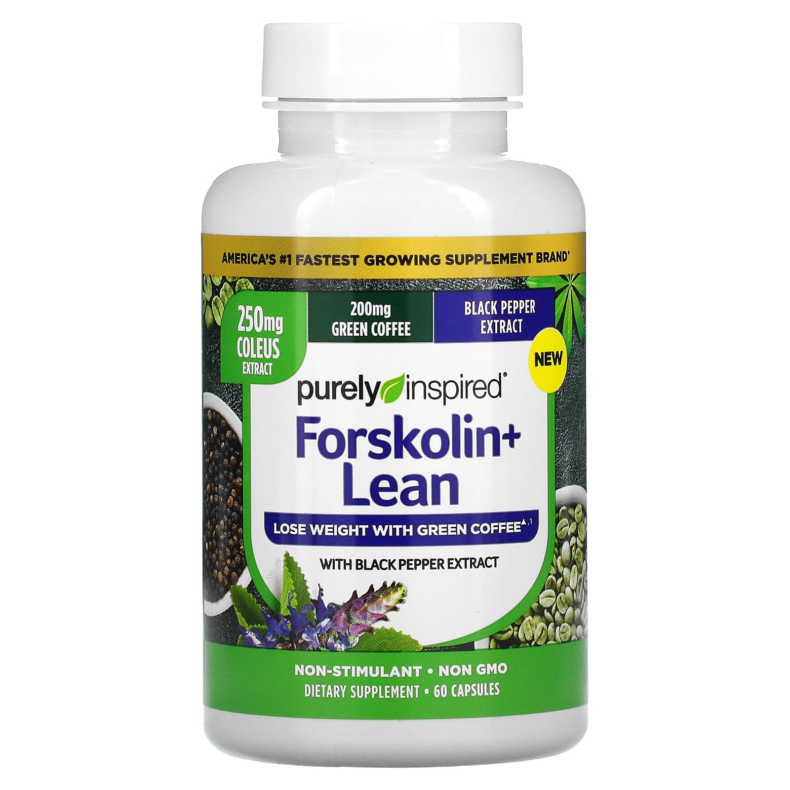 Purely Inspired, Forskolin + Lean, 60 капсул