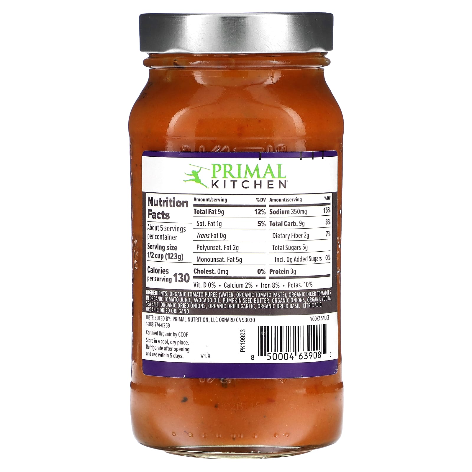 Primal Kitchen, Водочный соус без молочных продуктов с маслом авокадо, 667 г (23,5 унции)