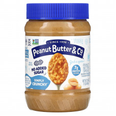 Peanut Butter & Co., Simply Crunchy, арахисовая паста, без добавления сахара, 454 г (16 унций)